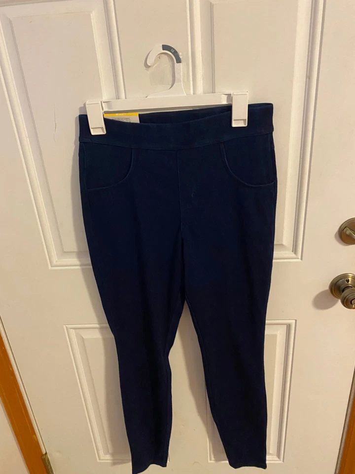 WOMEN'S SIZE MED 8-10 HUE HIGH RISE COMFORT WAIST FULL LENGTH DENIM LEGGING