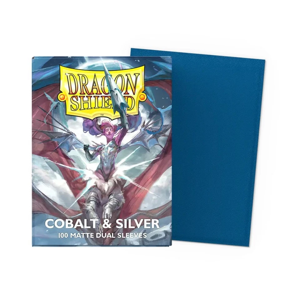Dragon Shield Standard Size Dual Matte Sleeves (100) Cobalt & Silver - Bild 1 von 1