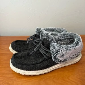 Hey Dude Britt Sherpa gefütterter Damenschuh Slipper schwarz 11 - Bild 1 von 8