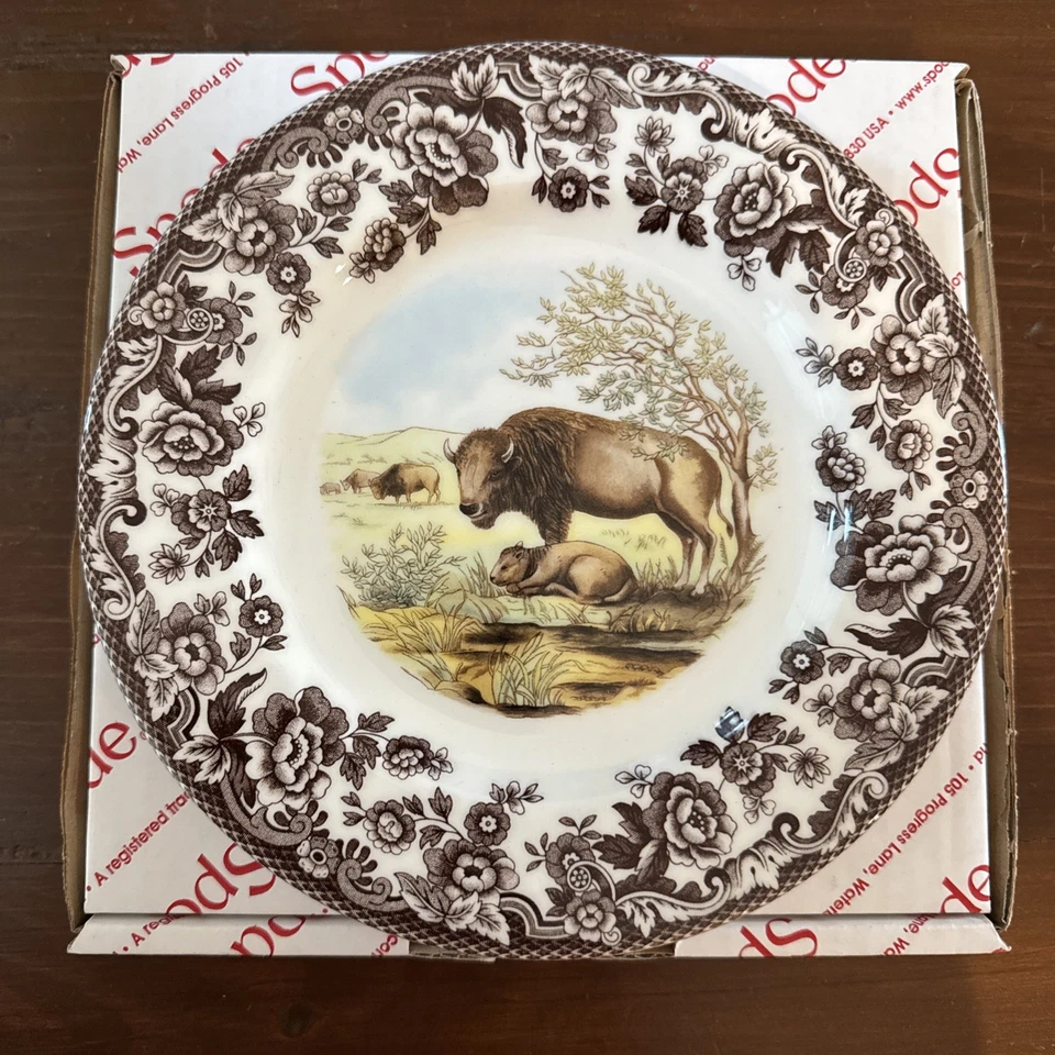 Spode Woodland Salad Plate - Bison - Great for Thanksgiving - Image 1 of 4