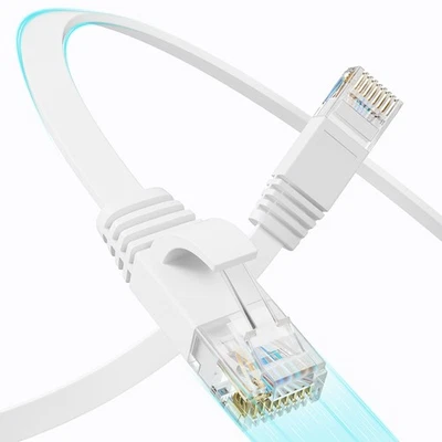 RJ45 Flat Cat7 Ethernet Network LAN Cable Gold Plated Ultra-thin Lead 1,5m 2m 5m - Image 1 of 4