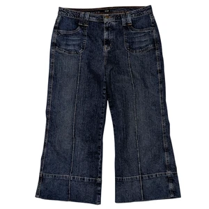 Vintage Wide Leg Capri Cropped Jeans Damen 14 Baggy Gaucho 90s Y2K Denim Grunge - Bild 1 von 11
