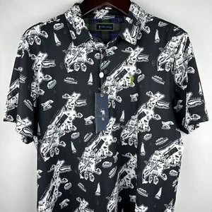 Camisa polo William Murray para hombre - Golf - Manga corta - Negra con Nueva York - L - Imagen 1 de 23