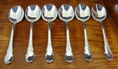 Cucharas sopera crema mignonette victorianas modernas LUNT 6 1/4 plata de ley sin mono Foto 1 de 4