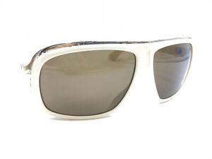 Dragon GG Ivory White Aviator Sunglasses Brown Lens Italy Designer Men Women