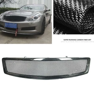 1x Auto Kühlergrill Gitter Für Infiniti G G35 G37 2007–2009 Limousine Kohlefaser - Bild 1 von 10