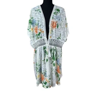 Cato EST 1946 White Green Soft Knit Floral Lace Cover-Up Plus Size 22/24 - Picture 1 of 11