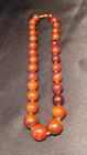 Vintage Carnelian Graduated Bead Necklace 16" Long