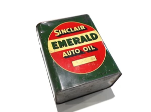 Aceite de motor automático vintage Sinclair Emerald 2 galones lata publicitaria - Imagen 1 de 8