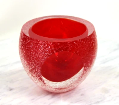 Fifth Avenue Crystal Geode 4" Red Tealight Votive - Image 1 of 4