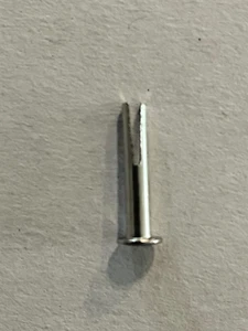 25~ 1/8" stem dia. x  5/8" long x 7/32 head diameter Nickel Plate split rivets - Picture 1 of 2