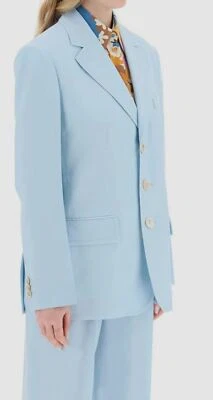 $2100 Marni Women's Blue Three-Button Wool Blazer Size IT42/US6 - Image 1 of 4