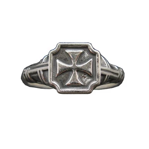 Genuine Sterling Silver Men Ring Maltese Cross Solid Stamped 925 Comfort Fit - Picture 1 of 12