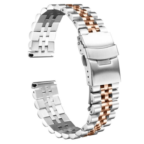 High Quality Solid Stainless Steel Watch Strap Mens Metal Band 18-30mm Universal