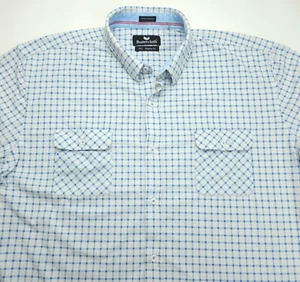 3XL Buttertuch Hemd mit Knöpfen Herren Blau Eis Baumwolle Kurzarm Fensterscheibe Karo - Bild 1 von 5