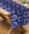 Tischdecke Tischdecke aus bhmischer Baumwolle Canvas Shibori blau lange...