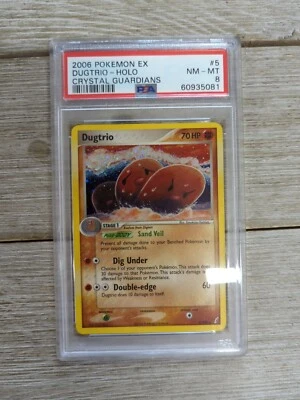 PSA 8 Graded 2006 Pokemon EX Dugtrio - Holo Crystal Guardians #5 - Image 1 of 2