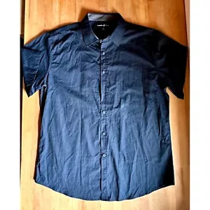 Beverly Hills Polo Club Blue Polka Dot Short Sleeve Button Down Shirt Size XL - Picture 1 of 5