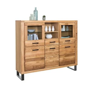 Highboard Kommode Schrank Schubkästen Wildeiche teilmassiv geölt Tiara 158 cm - Bild 1 von 2