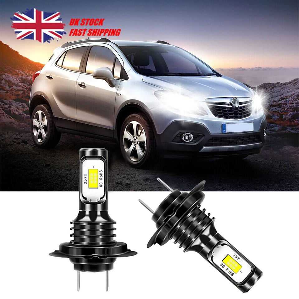 For Vauxhall Mokka 2012-2019 - 2xH7 6000K White Xenon Headlight LED Bulbs Kit 2X - Image 1 of 4