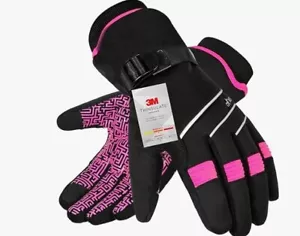 3m Thinsulate Isolierte Handhandschuhe Schwarz Grau Pink Wasserdicht - Bild 1 von 4