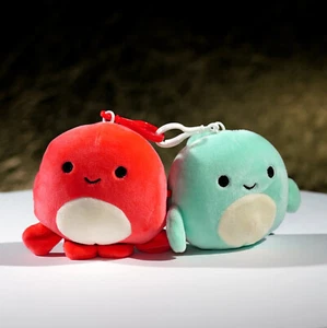 Gebrauchte Menge 2 Squishmallows Kellytoy 3,5 Zoll Clips Oktopus & Hai Plüschtiere - Bild 1 von 12