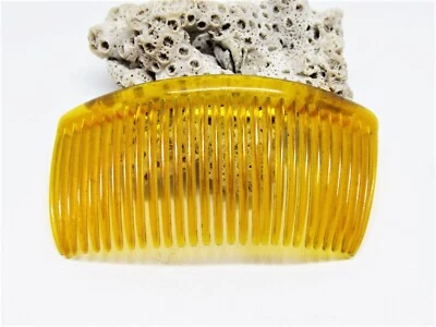 Peine de pelo amarillo GOODY de colección de los años 40 - Peine trasero de celuloide de 3" de largo - Accesorio para el cabello Foto 1 de 4