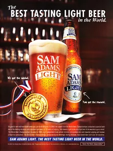 SAMUEL ADAMS BEER AD #4 RARA 2003 OOP "LA MIGLIORE BIRRA LEGGERA DEGUSTAZIONE AL MONDO" - Foto 1 di 1