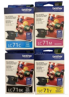 4psc Genuine Brother LC71 Black Cyan Magenta Yellow Ink Cartridges Set LC71 - Image 1 of 3