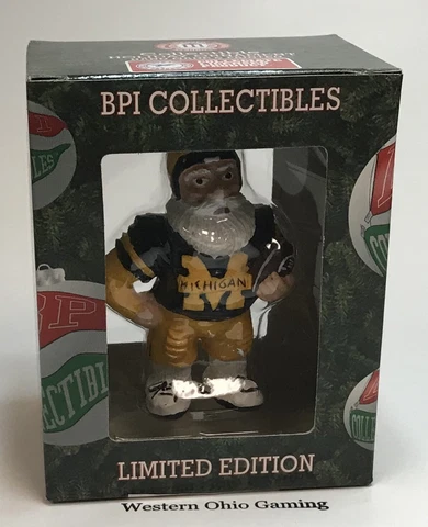 BPI Michigan Wolverines Santa Christmas Tree Ornament NEW LE Football Mascot Cover
