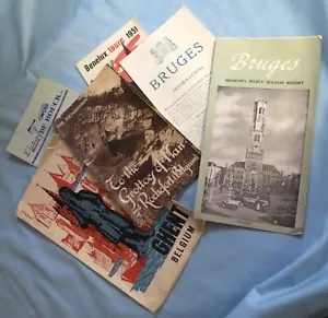 Lotto anni '50 Brochure da viaggio Bruxelles Bruges Gand Grotte di Han Belgio - Foto 1 di 7