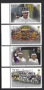 Sur Georgia 2023 Coronación De King Charles Marginals Conjunto De 4 Desmontado - Imagen 1 de 1