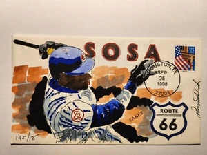 Sammy Sosa Cover Wild Horse Cachets Chicago Cubs MLB takes Route 66, 1998 - Picture 1 of 2