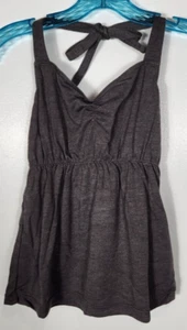 Camiseta sin mangas Danskin Dance para mujer talla Petite XS (0-2) gris carbón jaspeado cintura caída - Imagen 1 de 4