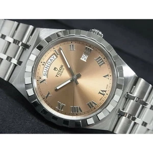 TUDOR WATCH ROYAL DATE DAY REF. 28600 AUTOMATIC SALMON PINK DIAL STAINLESS STEEL - Picture 1 of 16