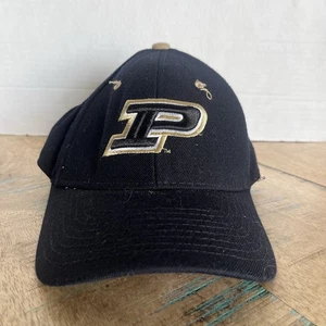Purdue Boilmakers Black Fitted Hat Zephyr Adult Size 6 3/4 Hat Baseball Cap - Picture 1 of 10