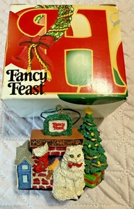 Fancy Feast Christmas Cat Ornament 1993 mit Box - Bild 1 von 1