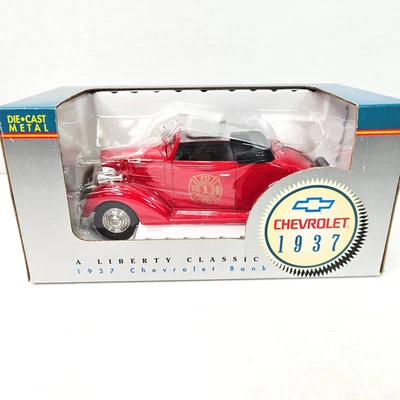 1937 Chevrolet Fire Chief Die Cast Metal Coin Bank SpecCast Liberty Classics - Image 1 of 4