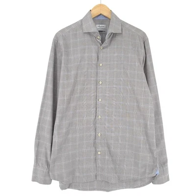 Stenstroms Camicia Fitted a Quadri Cotone Formale Matrimonio Gq7 Taglia 16.5 42 - Immagine 1 di 4