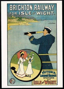 Brighton Railway For Isle Of Wight Poster Advertising Postcard - Picture 1 of 2