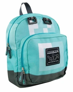 Minecraft Blue Diamond Pixel Print Mini Backpack Unisex Kids - Picture 1 of 9