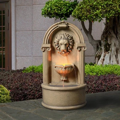 Water Fountain Outdoor, Garden Decor, 29" Classic Lion Head Soothing Water Fl... - Image 1 of 4