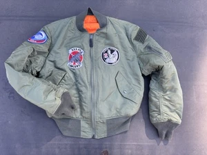 Alpha Industries MA-1 Flight Jacket 333 Fighter Squadron F-15 Eagle Patch Size M - Picture 1 of 16