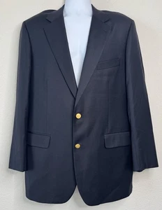 Brooks Brothers Country Club Loro Piana Blazer Jacket 42L Navy Gold Button Wool - Picture 1 of 10