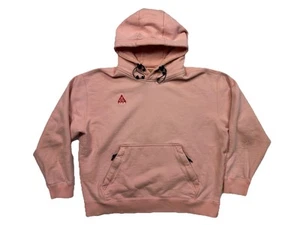 Nike ACG Fleece Pullover Felpa con Cappuccio Taglia L Sbiancato Rosa Corallo Uomo BQ3453-697 - Foto 1 di 10