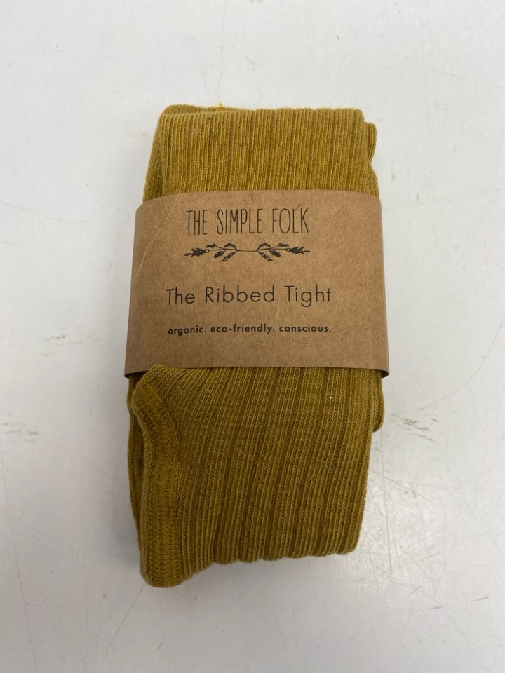 SIZE 0-12M Gold Ribbed Girl's Tights - Image 1 of 1