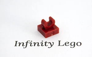 12 LEGO Dark Red Tile 1 x 1 "C" Clip Raised up (15712 44842)  12 Pieces - Picture 1 of 1