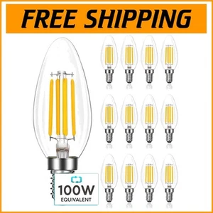 Dimmable 7W Candle Shape LED Bulbs - 12-Pack, Energy Efficient and Long-Lasting - Picture 1 of 8
