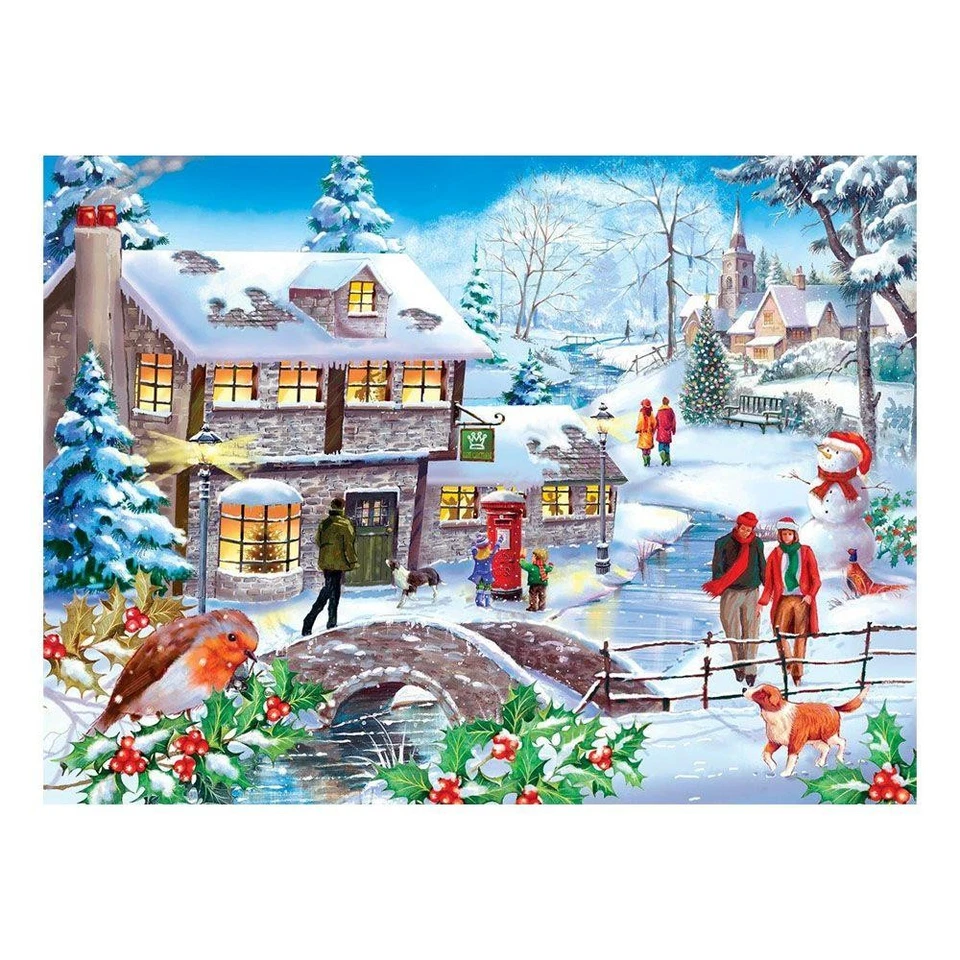 House of Puzzles Winter Walk BIG Jigsaw Puzzle (500 XL Pieces) - Image 1 of 1
