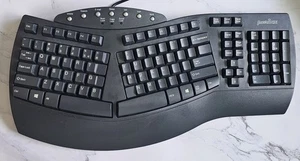 Tastiera Perixx Periboard 512 cablata full size ergonomica divisa naturale nera - Foto 1 di 5